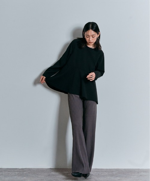 W:Huku(フーク)の「ロング スリーブ ペプラム セレモニー ブラウス(シャツ/ブラウス・レディース・ブラック/チャコール/ライトグレー・M/L)」の11枚目の写真
