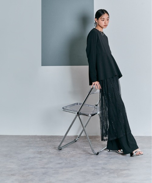 W:Huku(フーク)の「ロング スリーブ ペプラム セレモニー ブラウス(シャツ/ブラウス・レディース・ブラック/チャコール/ライトグレー・M/L)」の13枚目の写真