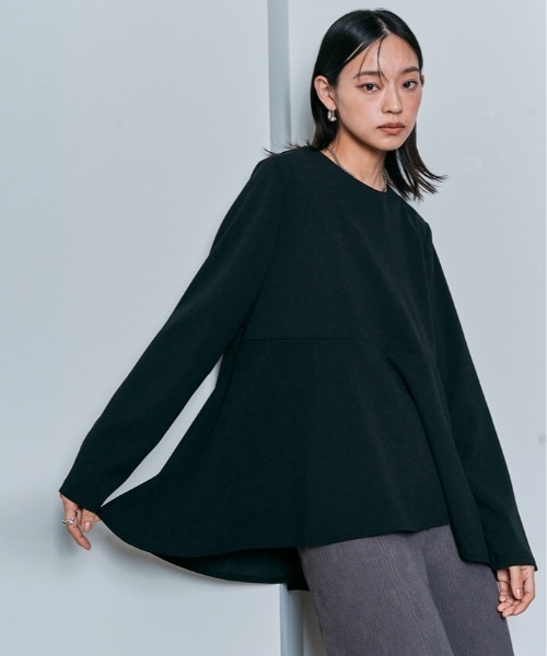 W:Huku(フーク)の「ロング スリーブ ペプラム セレモニー ブラウス(シャツ/ブラウス・レディース・ブラック/チャコール/ライトグレー・M/L)」の17枚目の写真
