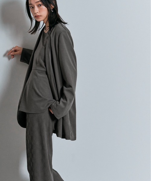 W:Huku(フーク)の「ロング スリーブ ペプラム セレモニー ブラウス(シャツ/ブラウス・レディース・ブラック/チャコール/ライトグレー・M/L)」の20枚目の写真