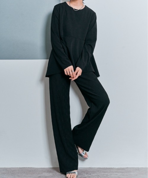 W:Huku(フーク)の「ロング スリーブ ペプラム セレモニー ブラウス(シャツ/ブラウス・レディース・ブラック/チャコール/ライトグレー・M/L)」の21枚目の写真