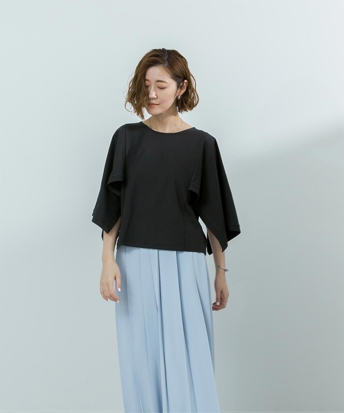 UR'S(ユアーズ)の「汗染み防止ケープTシャツ(Tシャツ/カットソー・レディース・ブラック/ホワイト/チャコール・S/M/L)」の12枚目の写真