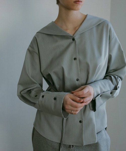 セール】COLLAR SLEEVE DESIGN SHIRT（シャツ/ブラウス）｜MANOF
