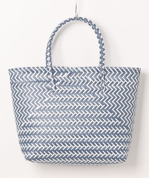 florist（フローリスト）の「【大容量・軽い◎】バイカラーテープ編みかごトートバッグ（かごバッグ・レディース・ネイビー/ライトグレー/ブラック/イエロー系1/ピンク系3/ピンク系1/スカイブルー・FREE）」の15枚目の写真