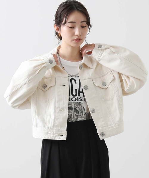 SOMETHING（サムシング）の「サムシングデニムジャケット（その他アウター・レディース・アイボリー/ブルー系・FREE）」の7枚目の写真