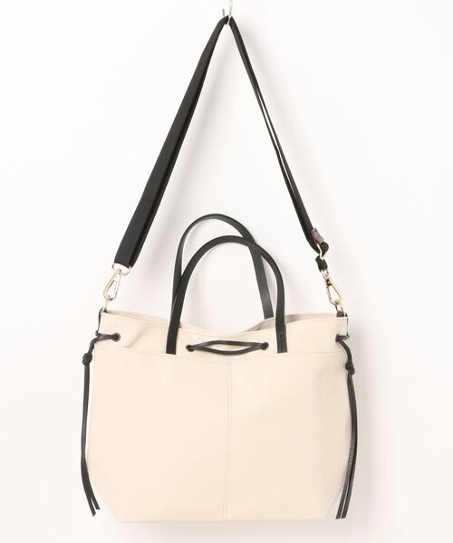 Jack Gomme(ジャックゴム)の「【JACK GOMME/ジャックゴム】ナイロン 巾着ショルダーバッグ EMY(ショルダーバッグ・レディース・ネイビー/クリーム/シルバー/ブラウン/ダークグリーン・FREE)」の6枚目の写真