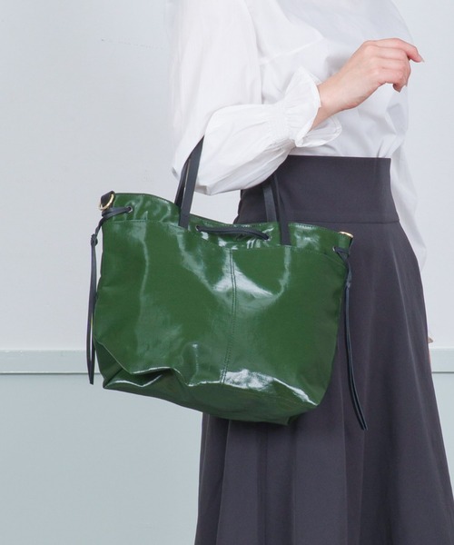 Jack Gomme(ジャックゴム)の「【JACK GOMME/ジャックゴム】ナイロン 巾着ショルダーバッグ EMY(ショルダーバッグ・レディース・ネイビー/クリーム/シルバー/ブラウン/ダークグリーン・FREE)」の16枚目の写真