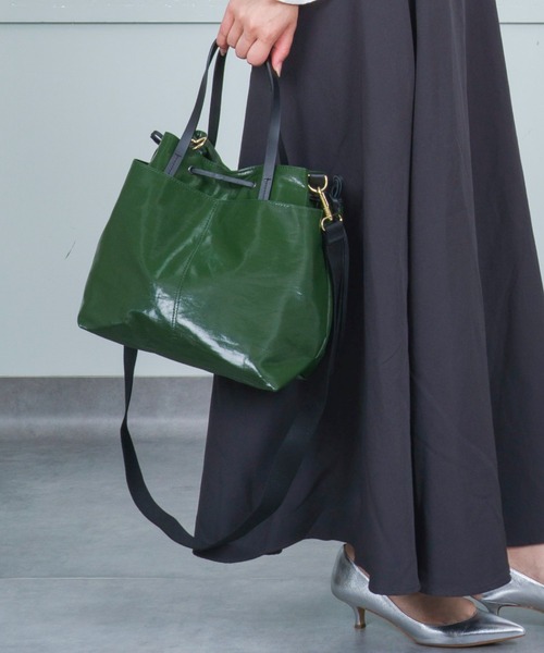 Jack Gomme(ジャックゴム)の「【JACK GOMME/ジャックゴム】ナイロン 巾着ショルダーバッグ EMY(ショルダーバッグ・レディース・ネイビー/クリーム/シルバー/ブラウン/ダークグリーン・FREE)」の17枚目の写真