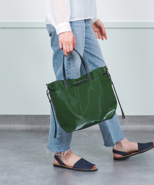 Jack Gomme(ジャックゴム)の「【JACK GOMME/ジャックゴム】ナイロン 巾着ショルダーバッグ EMY(ショルダーバッグ・レディース・ネイビー/クリーム/シルバー/ブラウン/ダークグリーン・FREE)」の21枚目の写真