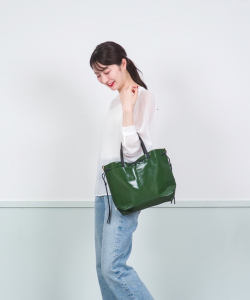 Jack Gomme(ジャックゴム)の「【JACK GOMME/ジャックゴム】ナイロン 巾着ショルダーバッグ EMY(ショルダーバッグ・レディース・ネイビー/クリーム/シルバー/ブラウン/ダークグリーン・FREE)」の20枚目の写真