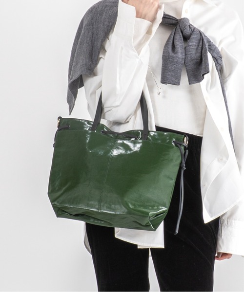 Jack Gomme（ジャックゴム）の「【JACK GOMME/ジャックゴム】ナイロン 巾着ショルダーバッグ　EMY（ショルダーバッグ・レディース・ネイビー/クリーム/シルバー/ブラウン/ダークグリーン・FREE）」の20枚目の写真