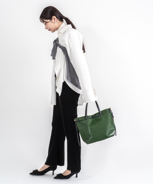 Jack Gomme（ジャックゴム）の「【JACK GOMME/ジャックゴム】ナイロン 巾着ショルダーバッグ　EMY（ショルダーバッグ・レディース・ネイビー/クリーム/シルバー/ブラウン/ダークグリーン・FREE）」の22枚目の写真