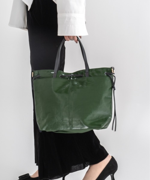 Jack Gomme（ジャックゴム）の「【JACK GOMME/ジャックゴム】ナイロン 巾着ショルダーバッグ　EMY（ショルダーバッグ・レディース・ネイビー/クリーム/シルバー/ブラウン/ダークグリーン・FREE）」の21枚目の写真