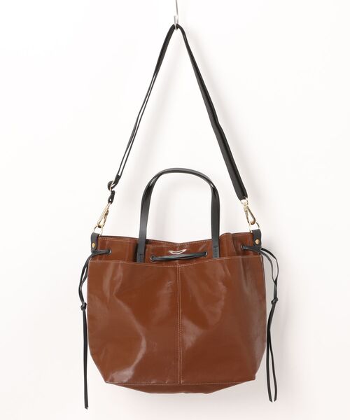 Jack Gomme(ジャックゴム)の「【JACK GOMME/ジャックゴム】ナイロン 巾着ショルダーバッグ EMY(ショルダーバッグ・レディース・ネイビー/クリーム/シルバー/ブラウン/ダークグリーン・FREE)」の10枚目の写真