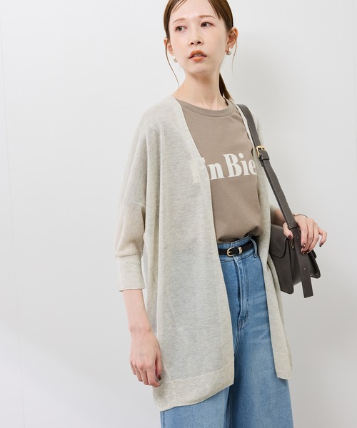 ROPE' PICNIC(ロペピクニック)の「【新色追加】LEVITAシアーニットリラックスカーディガン(カーディガン/ボレロ・レディース・その他2/イエロー/ベージュ/ライトグレー/サックスブルー/グレー系その他/チャコールグレー・38/T38)」の3枚目の写真