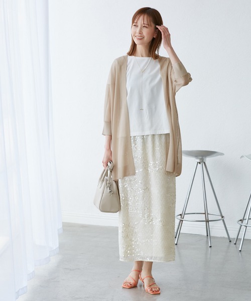 ROPE' PICNIC(ロペピクニック)の「【新色追加】LEVITAシアーニットリラックスカーディガン(カーディガン/ボレロ・レディース・その他2/イエロー/ベージュ/ライトグレー/サックスブルー/グレー系その他/チャコールグレー・38/T38)」の18枚目の写真