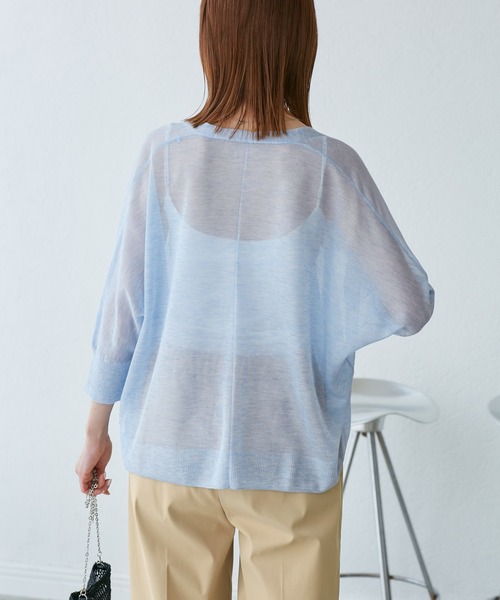 セール】【新色追加】LEVITAシアーニットリラックスカーディガン