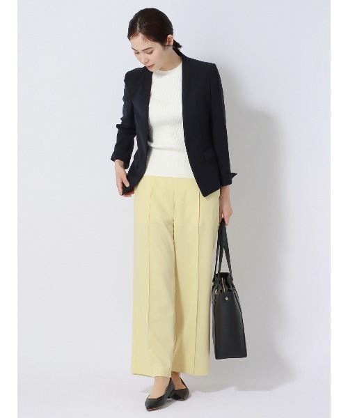 SUIT SQUARE(スーツスクエア)の「ハイネックリブニット ハンドウォッシュ コットンブレンド(ニット/セーター・レディース・ベージュ系/ネイビー系/ホワイト系・38(9号))」の22枚目の写真