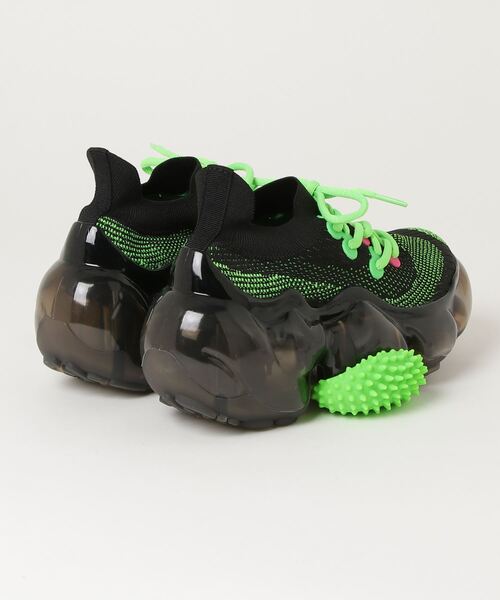 grounds（グラウンズ）の「【grounds】 MOOPIE EL MASSAGE BALL   -BLACK NEON GREEN（スニーカー・メンズ・ブラック・37/38/39/40/41.5/42/43/36）」の2枚目の写真