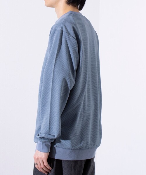 GLOSTER(グロスター)の「【GLOSTER/グロスター】ハシゴリンクスプルオーバー 長袖Tシャツ ロンT(Tシャツ/カットソー・メンズ・グレイッシュブルー/グレー/ホワイト/ネイビー・S/M/L)」の7枚目の写真