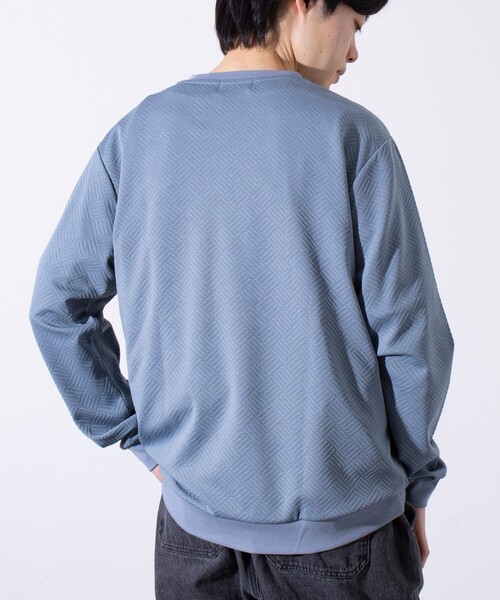GLOSTER(グロスター)の「【GLOSTER/グロスター】ハシゴリンクスプルオーバー 長袖Tシャツ ロンT(Tシャツ/カットソー・メンズ・グレイッシュブルー/グレー/ホワイト/ネイビー・S/M/L)」の8枚目の写真