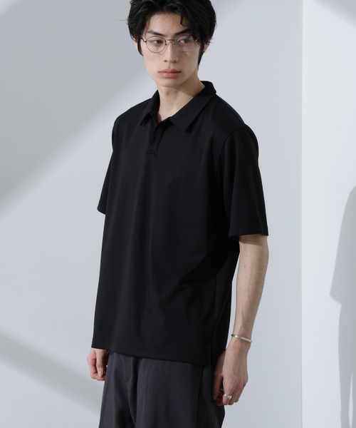 NANO universe（ナノユニバース）の「Pe/Ry鹿の子ポロシャツ 半袖（ポロシャツ・メンズ・ダークグリーン/ブラック/ブルーグレー/エンジ/ネイビー/チャコール・M/L）」の7枚目の写真