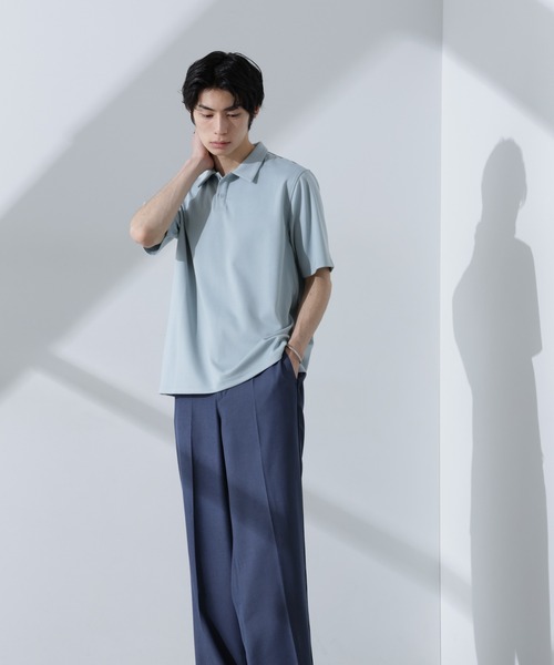 NANO universe（ナノユニバース）の「Pe/Ry鹿の子ポロシャツ 半袖（ポロシャツ・メンズ・ダークグリーン/ブラック/ブルーグレー/エンジ/ネイビー/チャコール・M/L）」の18枚目の写真