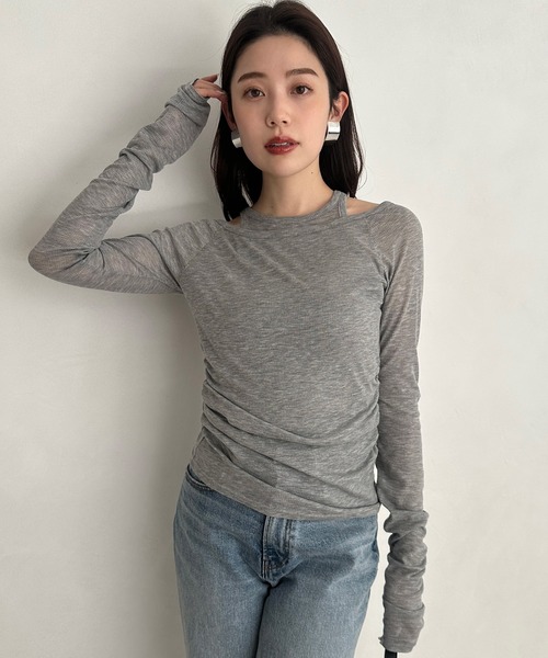 シアーテレコレイヤーカットトップス（Tシャツ/カットソー
