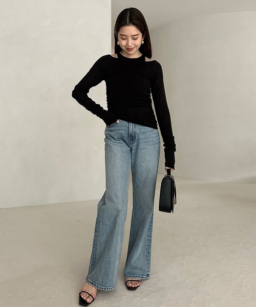 anuans シアーテレコレイヤーカットトップス シアーテレコレイヤーカットトップス