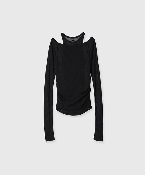 シアーテレコレイヤーカットトップス（Tシャツ/カットソー