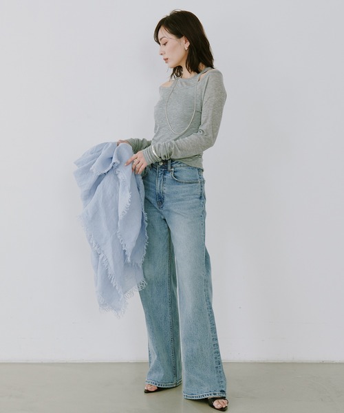 シアーテレコレイヤーカットトップス（Tシャツ/カットソー）｜anuans