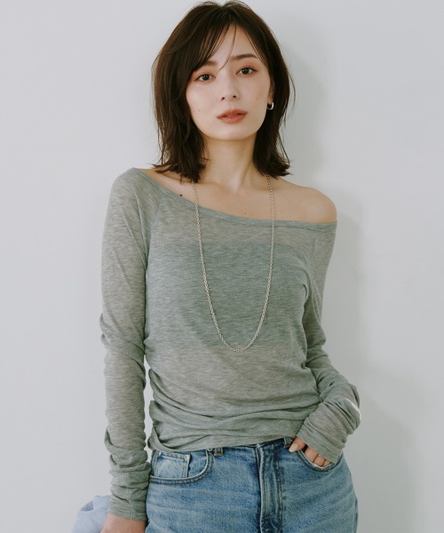 シアーテレコレイヤーカットトップス（Tシャツ/カットソー