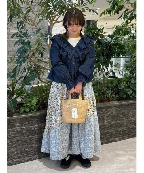 Samansa Mos2(サマンサ モスモス)の「デニムスカラップ刺繍フリル2WAYブラウス(シャツ/ブラウス・レディース・ブルー/ブラック/サックスブルー・F)」の16枚目の写真