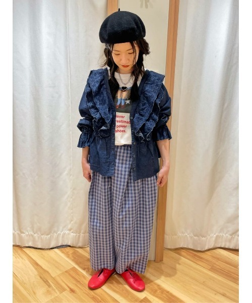 Samansa Mos2(サマンサ モスモス)の「デニムスカラップ刺繍フリル2WAYブラウス(シャツ/ブラウス・レディース・ブルー/ブラック/サックスブルー・F)」の20枚目の写真