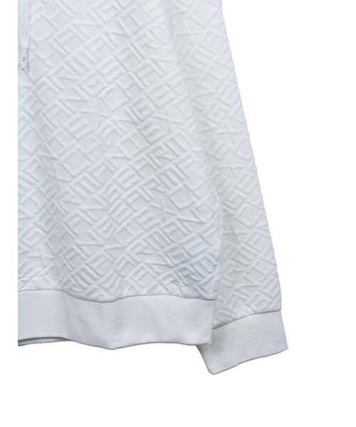 ARMANI EXCHANGE（アルマーニエクスチェンジ）の「【ARMANI EXCHANGE】AX オールオーバージャカードロゴ フーデッドスウェットプルオーバー ジャガードプルパーカー（パーカー・メンズ・ホワイト/ブラック・3/2/1）」の11枚目の写真