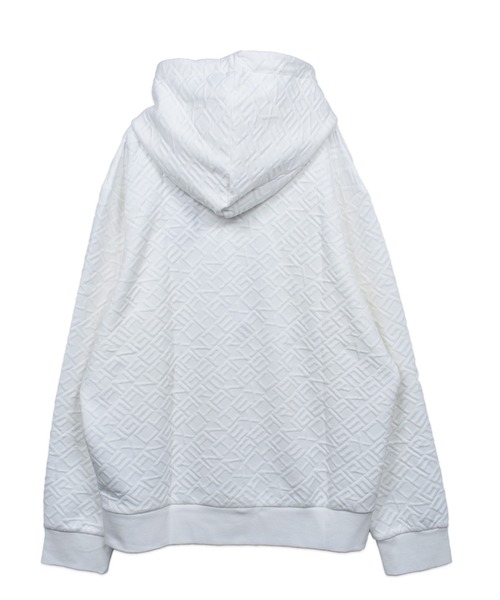 ARMANI EXCHANGE（アルマーニエクスチェンジ）の「【ARMANI EXCHANGE】AX オールオーバージャカードロゴ フーデッドスウェットプルオーバー ジャガードプルパーカー（パーカー・メンズ・ホワイト/ブラック・3/2/1）」の3枚目の写真