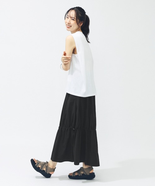 PUMA（プーマ）の「プーマ PUMA SUMMER ウーブン ロングスカート（ワンピース・レディース・カーキ/ブラック・M/L）」の6枚目の写真