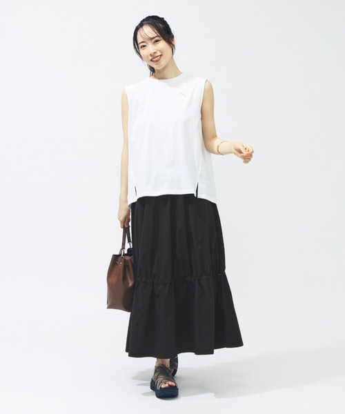 PUMA（プーマ）の「プーマ PUMA SUMMER ウーブン ロングスカート（ワンピース・レディース・カーキ/ブラック・M/L）」の5枚目の写真