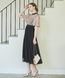 AND COUTURE（アンドクチュール）の「コードチュール刺しゅうフレアドレス（ドレス）」