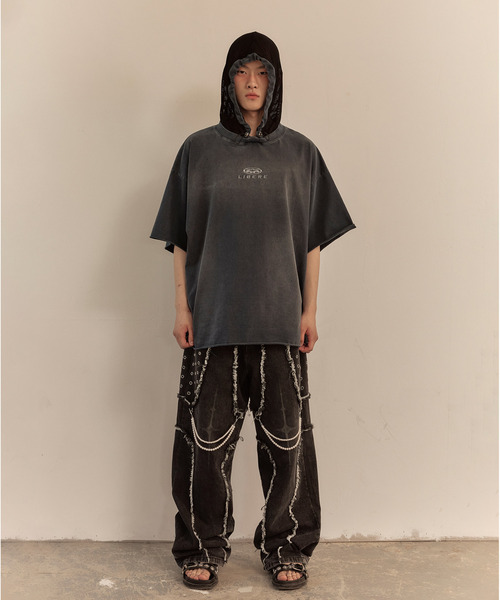 LIBERE(リベーレ)の「LIBERE リベーレ / MESH HOOD T-SHIRT メッシュフードボックスビッグシルエットフードTシャツ / 251238-251239(Tシャツ/カットソー・メンズ・ブラック/ネイビー・LARGE/MEDIUM/SMALL)」の18枚目の写真