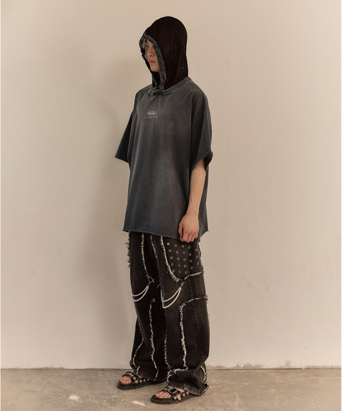 LIBERE(リベーレ)の「LIBERE リベーレ / MESH HOOD T-SHIRT メッシュフードボックスビッグシルエットフードTシャツ / 251238-251239(Tシャツ/カットソー・メンズ・ブラック/ネイビー・LARGE/MEDIUM/SMALL)」の17枚目の写真