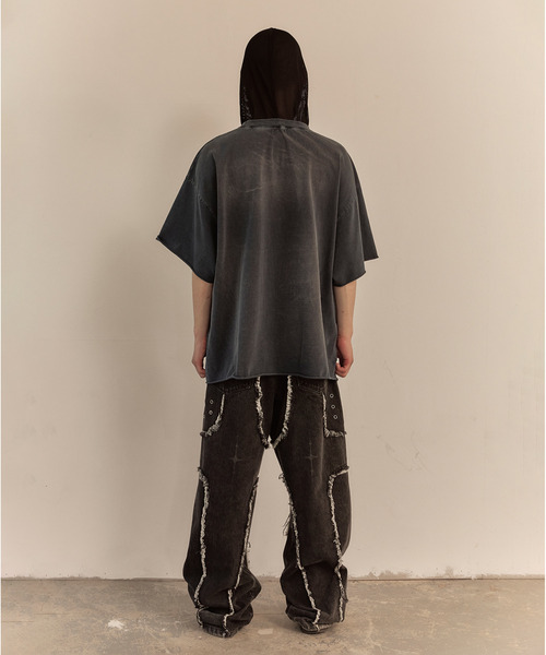 LIBERE(リベーレ)の「LIBERE リベーレ / MESH HOOD T-SHIRT メッシュフードボックスビッグシルエットフードTシャツ / 251238-251239(Tシャツ/カットソー・メンズ・ブラック/ネイビー・LARGE/MEDIUM/SMALL)」の16枚目の写真