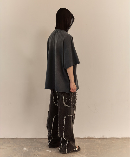 LIBERE(リベーレ)の「LIBERE リベーレ / MESH HOOD T-SHIRT メッシュフードボックスビッグシルエットフードTシャツ / 251238-251239(Tシャツ/カットソー・メンズ・ブラック/ネイビー・LARGE/MEDIUM/SMALL)」の15枚目の写真