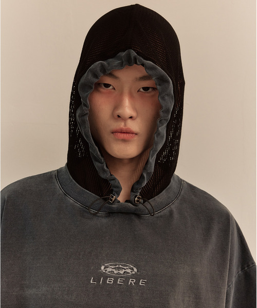 LIBERE(リベーレ)の「LIBERE リベーレ / MESH HOOD T-SHIRT メッシュフードボックスビッグシルエットフードTシャツ / 251238-251239(Tシャツ/カットソー・メンズ・ブラック/ネイビー・LARGE/MEDIUM/SMALL)」の14枚目の写真