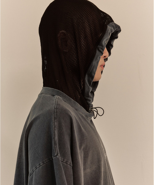LIBERE(リベーレ)の「LIBERE リベーレ / MESH HOOD T-SHIRT メッシュフードボックスビッグシルエットフードTシャツ / 251238-251239(Tシャツ/カットソー・メンズ・ブラック/ネイビー・LARGE/MEDIUM/SMALL)」の13枚目の写真