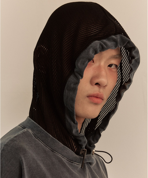 LIBERE(リベーレ)の「LIBERE リベーレ / MESH HOOD T-SHIRT メッシュフードボックスビッグシルエットフードTシャツ / 251238-251239(Tシャツ/カットソー・メンズ・ブラック/ネイビー・LARGE/MEDIUM/SMALL)」の12枚目の写真