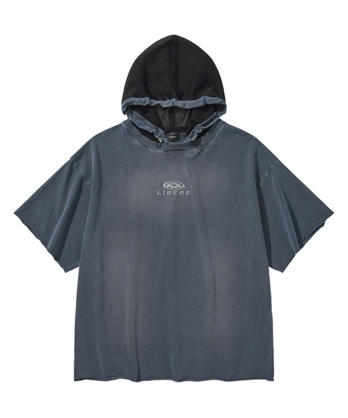 LIBERE(リベーレ)の「LIBERE リベーレ / MESH HOOD T-SHIRT メッシュフードボックスビッグシルエットフードTシャツ / 251238-251239(Tシャツ/カットソー・メンズ・ブラック/ネイビー・LARGE/MEDIUM/SMALL)」の10枚目の写真
