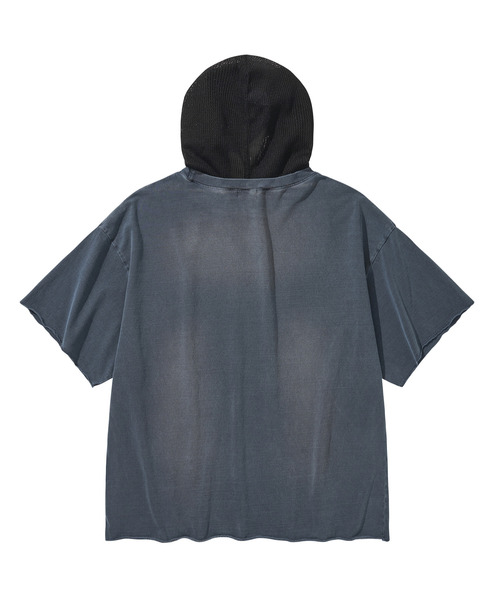 LIBERE(リベーレ)の「LIBERE リベーレ / MESH HOOD T-SHIRT メッシュフードボックスビッグシルエットフードTシャツ / 251238-251239(Tシャツ/カットソー・メンズ・ブラック/ネイビー・LARGE/MEDIUM/SMALL)」の9枚目の写真