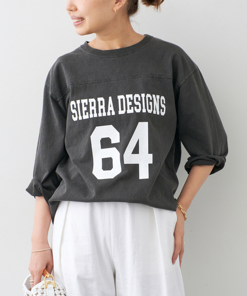 SIERRA DESIGNS(シェラデザイン)の「【SIERRA DESIGNS/シエラデザインズ】 80S FOOTBALL TEE(Tシャツ/カットソー・レディース・ブラック・FREE)」の1枚目の写真