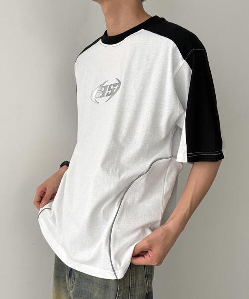 WEGO(ウィゴー)の「WEGO/メタルプリントパイピングT(Tシャツ/カットソー・メンズ・ブラック/ホワイト・MEDIUM/LARGE)」の15枚目の写真